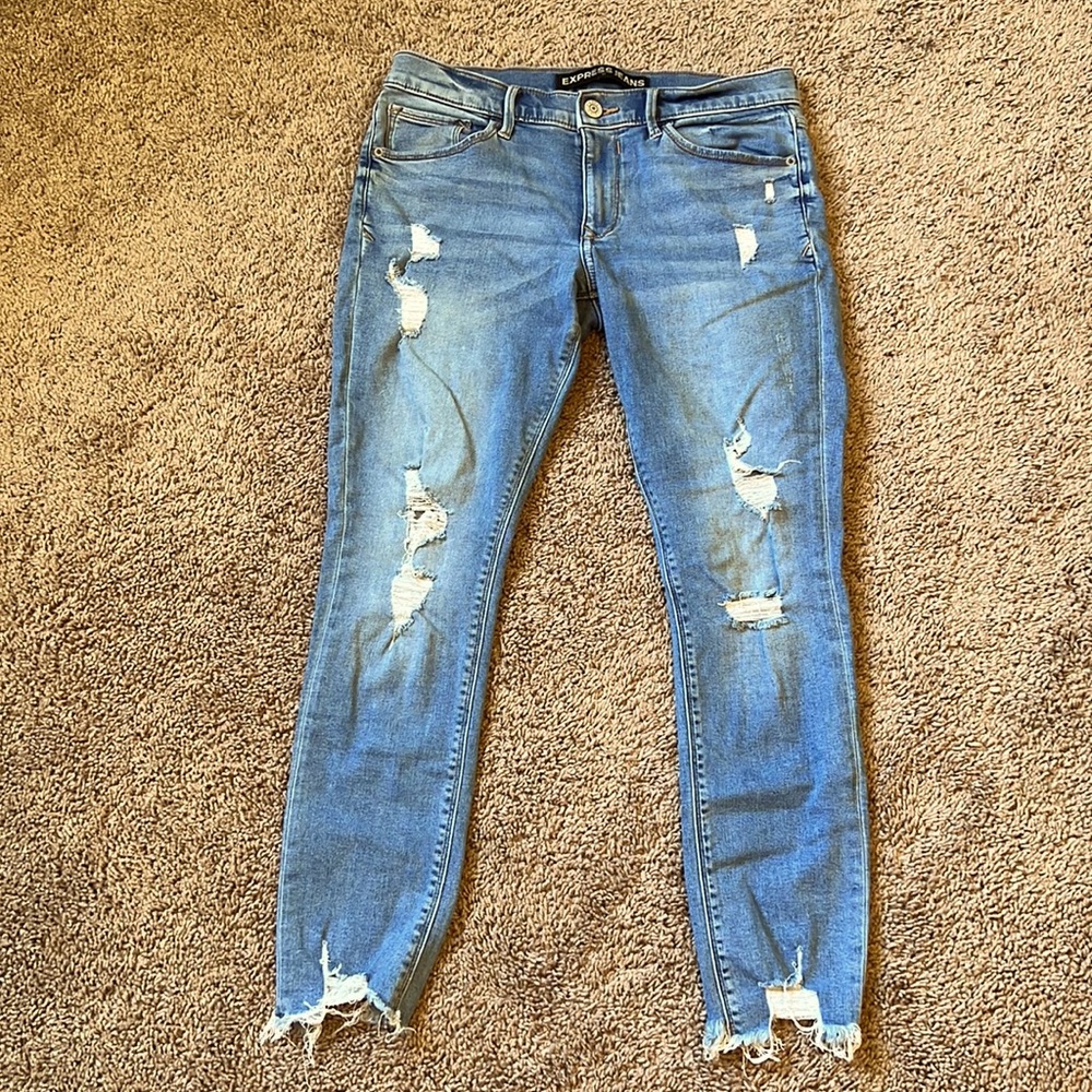 Express Ripped Ankle Leggings Size 8
